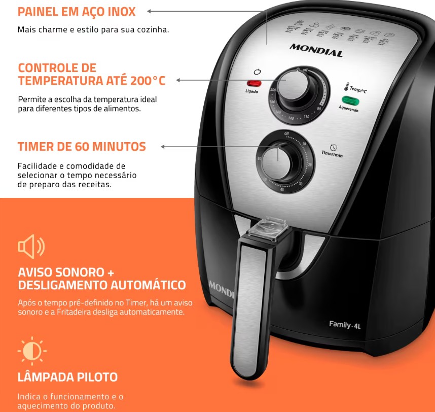 EP FRIT AIR FRYER MONDIAL 4L 1500